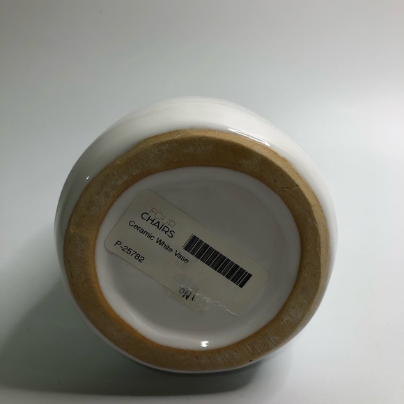 Four Chairs 6 Inch Ceramic White Vase - Picture 6 of 6